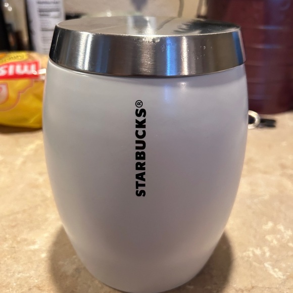 Starbucks White Food Coffee Container with Silver Lid from 2011 - Picture 3 of 8